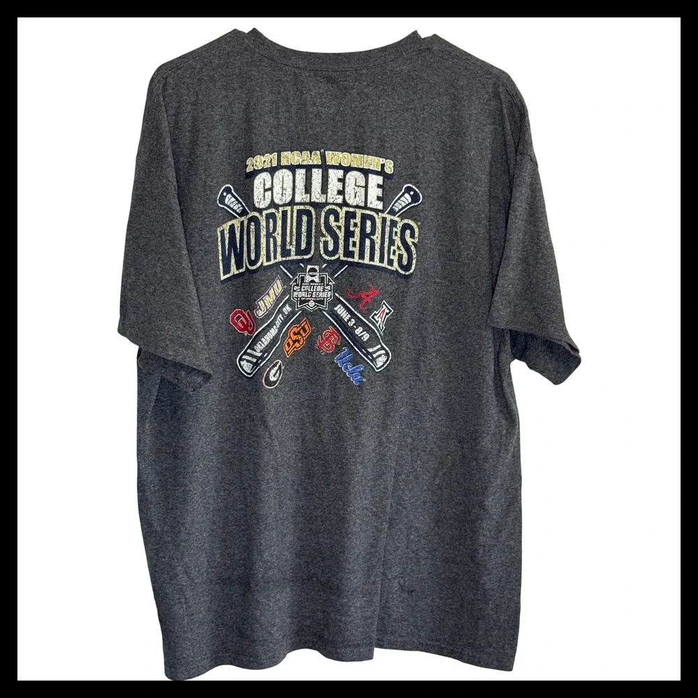 Champion 2021 NCAA Womens College World Series Softball T-Shirt Gray XL - Picture 4 of 5